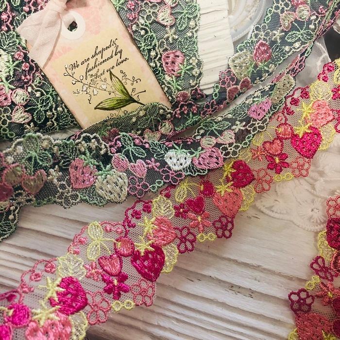 リボンレース 幅/3cm ナチュラル フラワーレース レース ハンドメイド