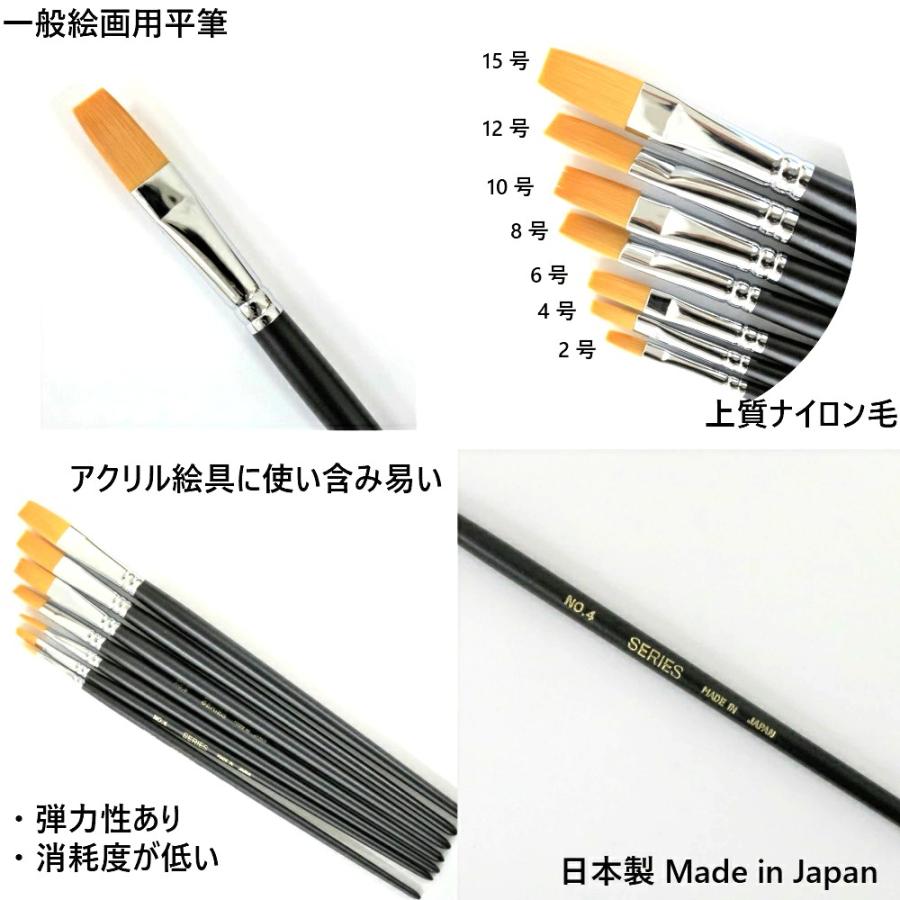 takeda 水彩筆 赤ナイロン 平筆 12号 1本入り 70-5140 ナイロン筆