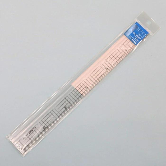 方眼定規 300X3mm厚 5mm方眼 溝付 【23-0580】takeda タケダ | タケダ | 01