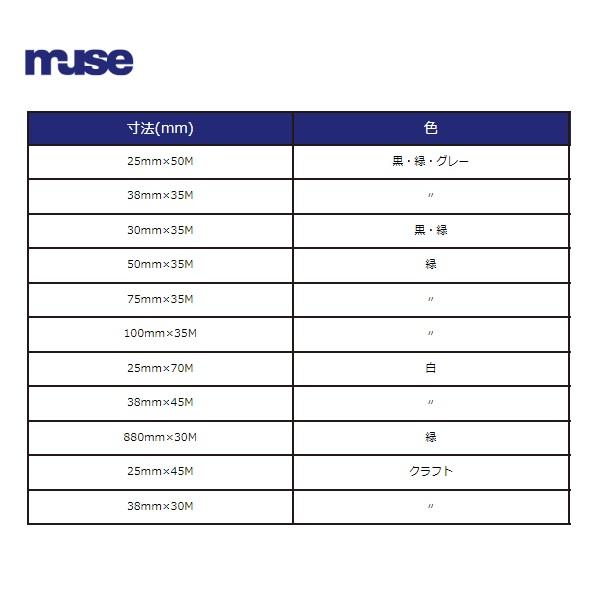 muse ミューズ カラーテープ 水貼り 白 幅25mmX長さ70m巻 1個入り 水張り 水ばり テープ 水貼りテープ 額縁用テープ パネル張り用テープ 裏打ちテープ 裏張り | ブランド登録なし | 01