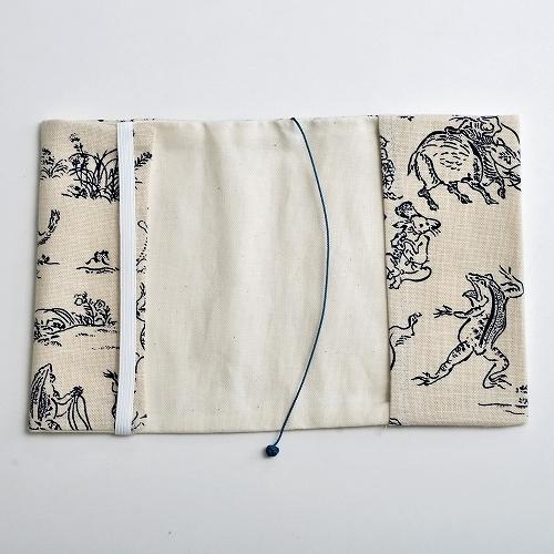 CONCISE ブックカバー 布 布のブックカバー 鳥獣戯画 生成 文庫・A6 綿