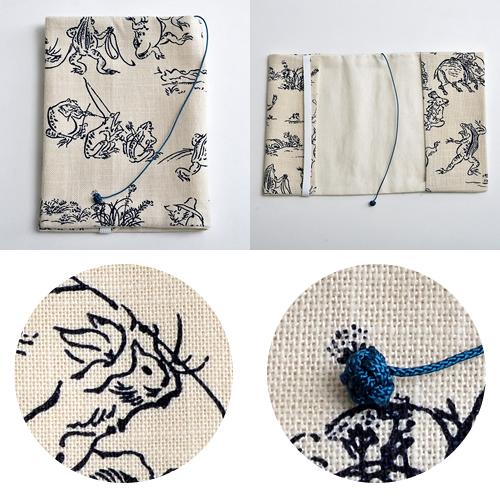 CONCISE ブックカバー 布 布のブックカバー 鳥獣戯画 生成 文庫・A6 綿