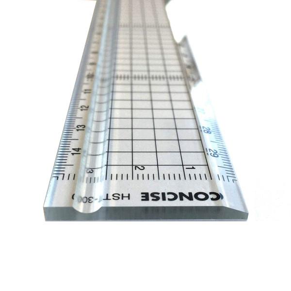定規 方眼カッティングスケール 直定規 30cm 溝入り HST-300M 5mm方眼　CONCISE コンサイス | CONCISE | 01