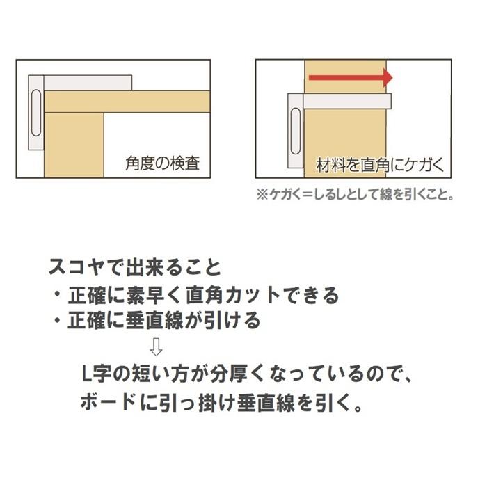 スコヤ 両目盛付 15cm タケダ takeda 定規 製図 目盛付き 両側 直角 角度 測る 金属 測定 けがく 外側 内側 | タケダ | 04