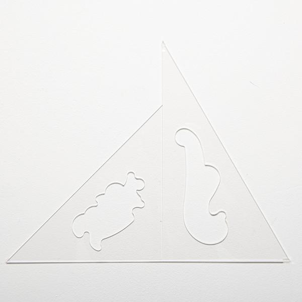 takeda タケダ 三角定規 30cm×2mm 雲型 抜き 2枚組 透明 アクリル クリア 定規 雲形定規 | タケダ