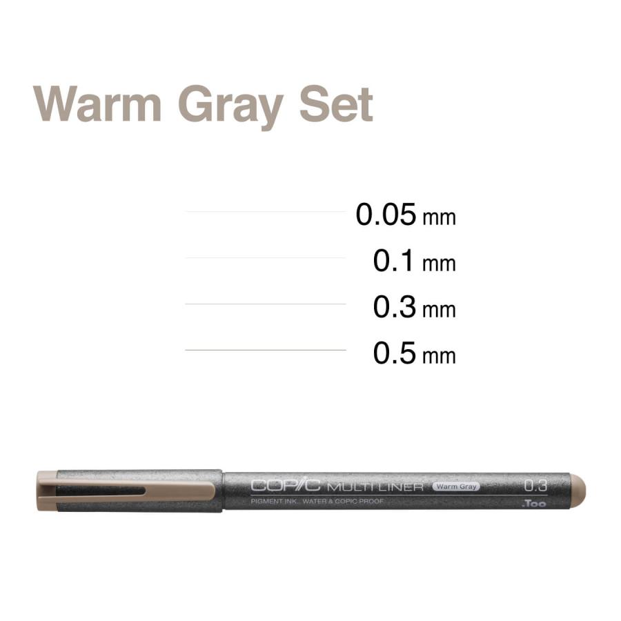 コピック マルチライナー 4本組セット ウォームグレー (0.05/0.1/0.3/0.5) 4本組セット サイズ/49×143×14mm 重さ/43g COPIC | コピック | 01