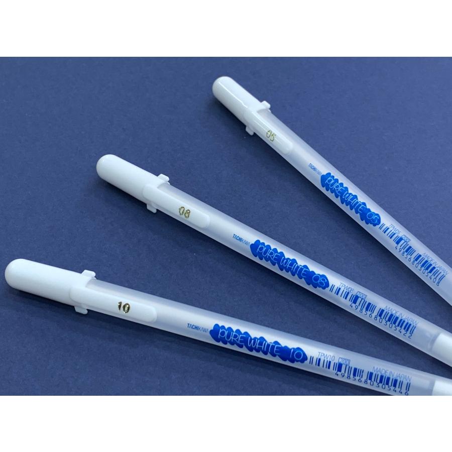 ペン ホワイト タチカワ 水性ペン ピュアホワイト PURE WHITE 「0.5、0.8、1.0mm」3サイズの線幅 | ブランド登録なし | 08