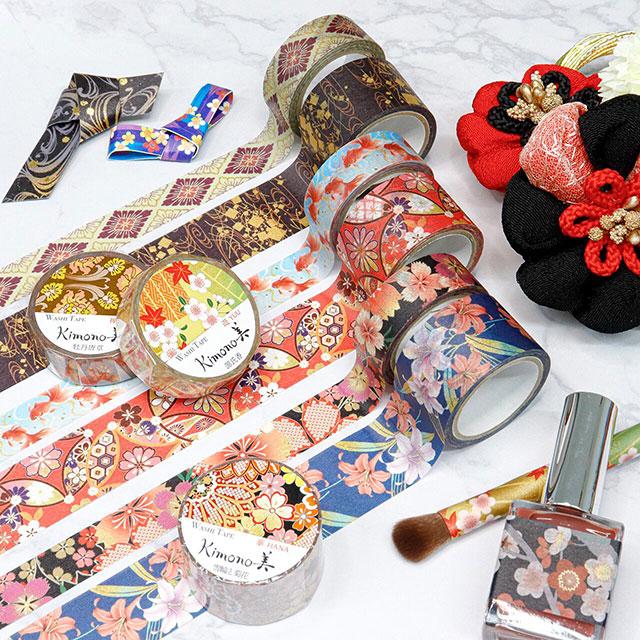 マスキングテープ 和柄 波千鳥 Kimono美 15mm×7m GR-3059 カミイソ産商