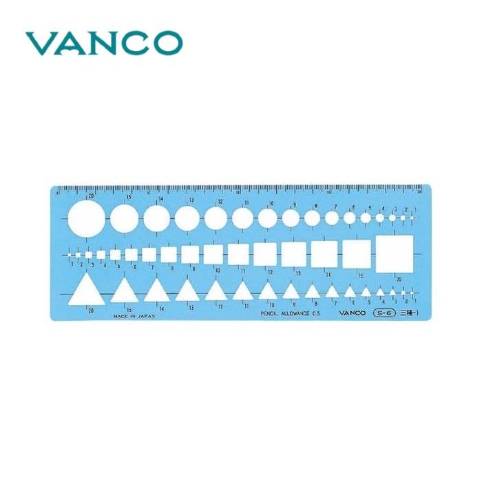 バンコ テンプレートＳ-６ 20106 VANCO 本体重量 14g ブルー色両つやアクリル樹脂 1.0mm厚 ペンシルアローワンス0.5ｍｍ テーパーエッジ付 | ブランド登録なし