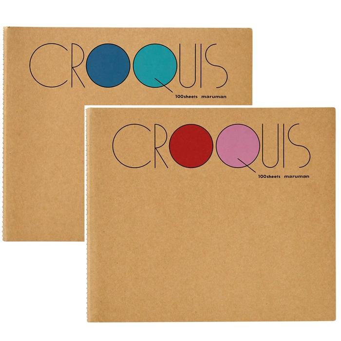クロッキーブック 白 ホワイト マルマン SS 212x242mm 用紙 紙 スケッチ 絵画 レッド ブルー | maruman