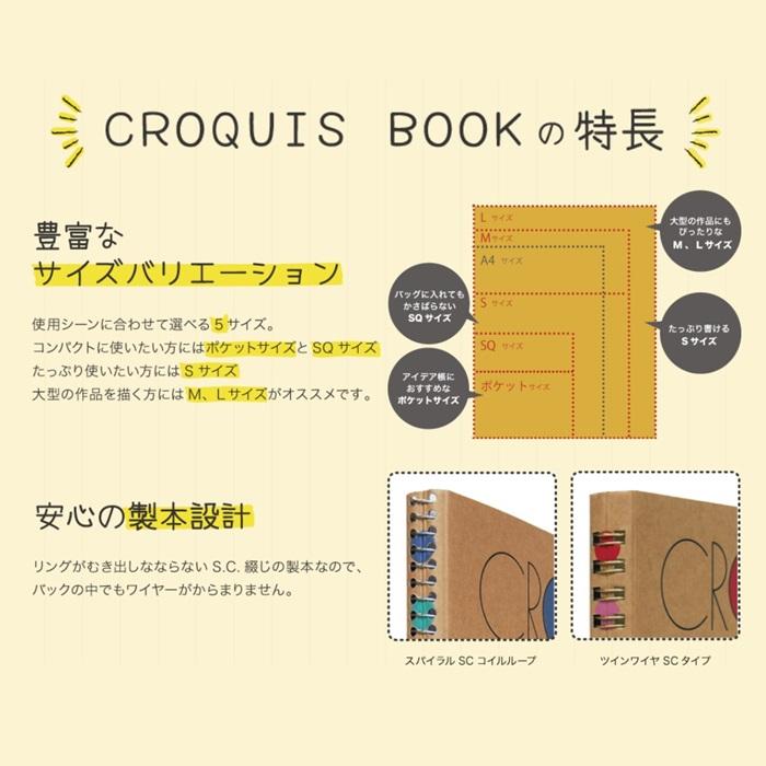 クロッキーブック 白 ホワイト マルマン SS 212x242mm 用紙 紙 スケッチ 絵画 レッド ブルー | maruman | 06