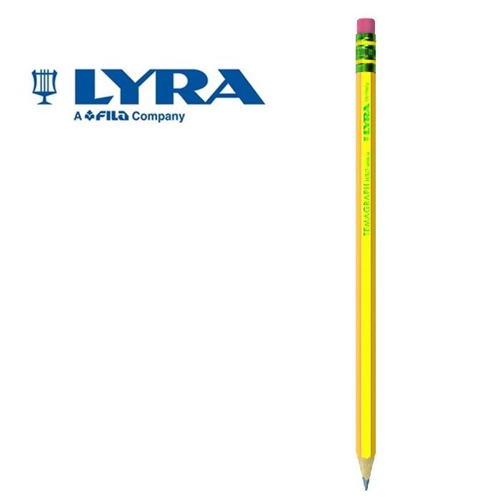 鉛筆 消しゴム付 リラ テマグラフ HB 子ども 学校 職場 六角形 筆記 描画 非常に折れにくい芯 | ブランド登録なし