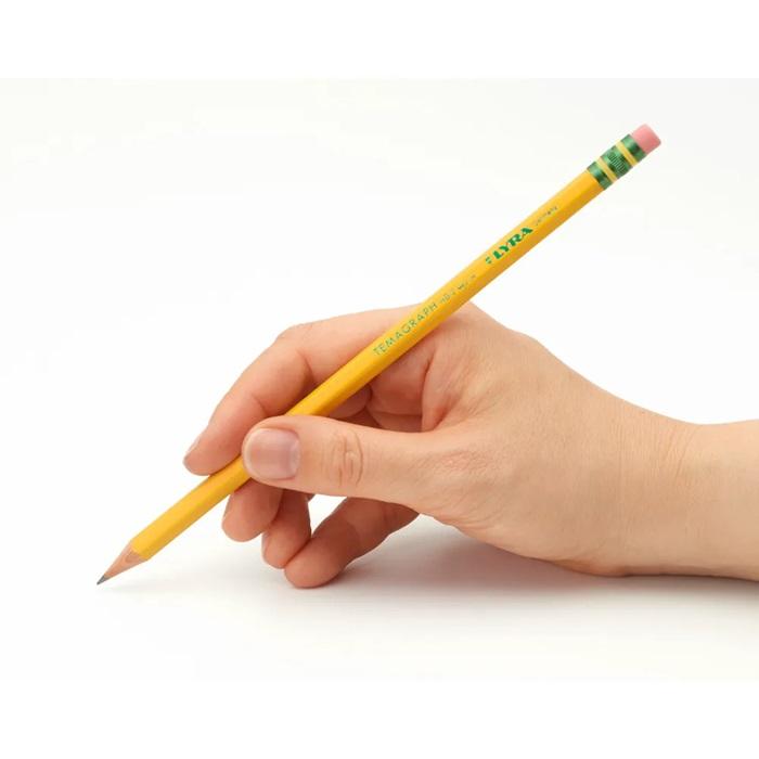 鉛筆 消しゴム付 リラ テマグラフ HB 子ども 学校 職場 六角形 筆記 描画 非常に折れにくい芯 | ブランド登録なし | 01