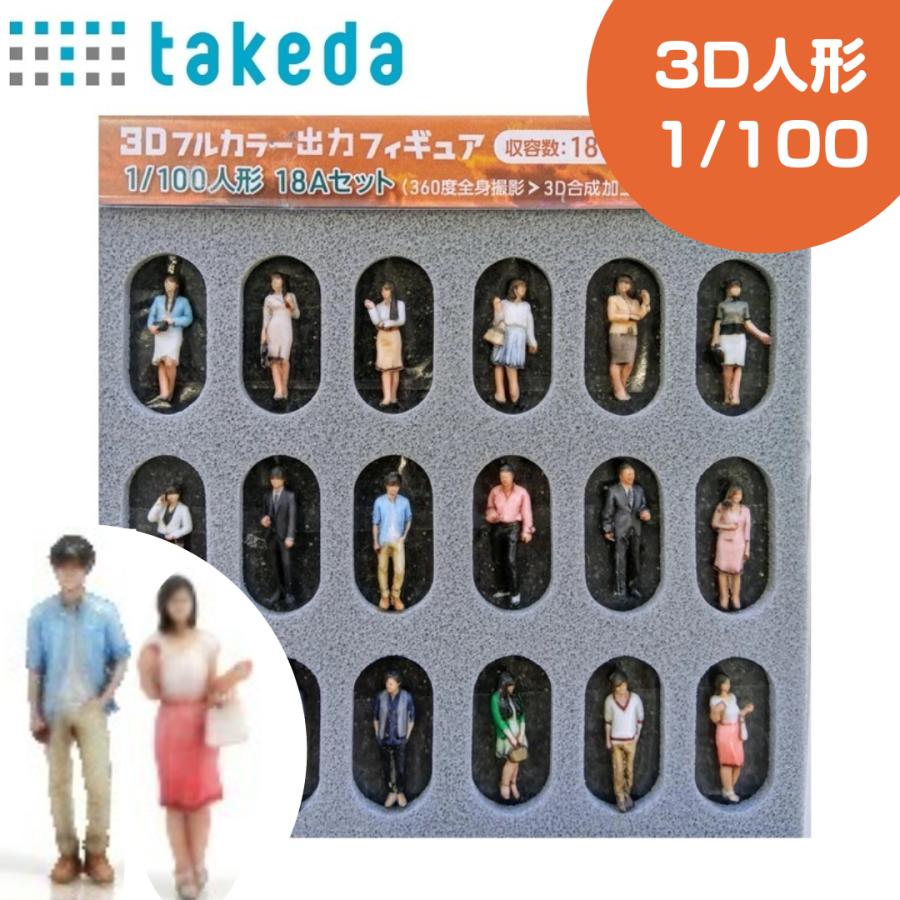 タケダ（takeda） ジオラマ人形 1/100 3Dカラー 18Aセット 18体入り 55