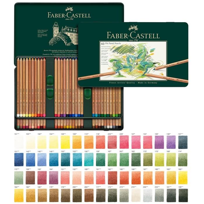 ファーバーカステル PITTパステル鉛筆 60色 缶入 112160 ピット