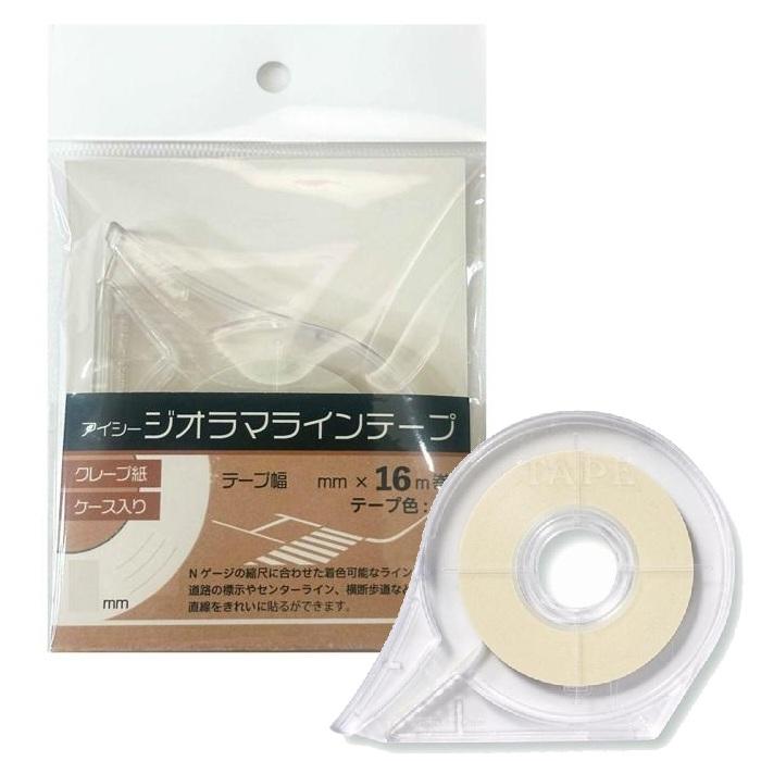 アイシー ジオラマラインテープ 1mm 白 長さ : 16M/素材 : クレープ紙 IC 42001810 Nゲージ ジオラマ 白線 ジオラマラインテープ Nゲージ用 道路標示 曲線 直線 | ブランド登録なし