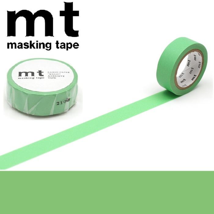 mt カモ井加工紙 1P 若緑 マスキングテープ サイズ幅15mm×長さ7m MT01P190R 無地 マステ シンプル カラーマステ カラフル 無地カラー 無地テープ 両面カラー | mt