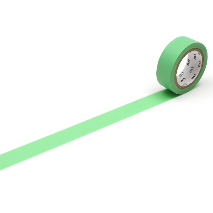 mt カモ井加工紙 1P 若緑 マスキングテープ サイズ幅15mm×長さ7m MT01P190R 無地 マステ シンプル カラーマステ カラフル 無地カラー 無地テープ 両面カラー | mt | 02