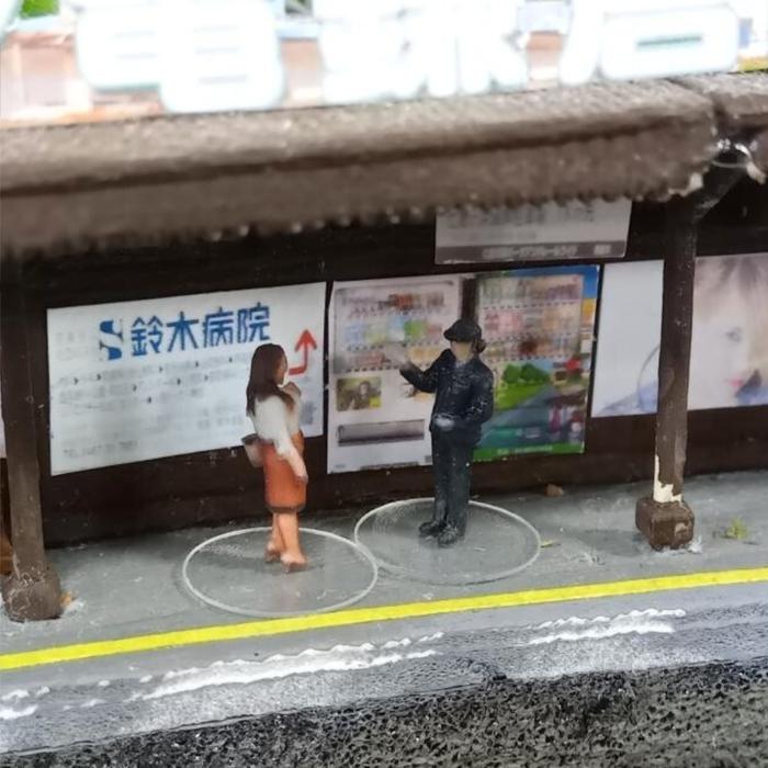 takeda JR東海駅員 3D ジオラマ人形 1/150 男女ペアセット 6体セット 55-1000 タケダ 鉄道模型 Nゲージ ジオラマ フィギュア 駅員 JR東海 3Dスキャン 3Dプリント | タケダ | 12