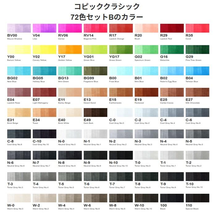 コピッククラシック 72色セットB コピック 72色 COPIC classic