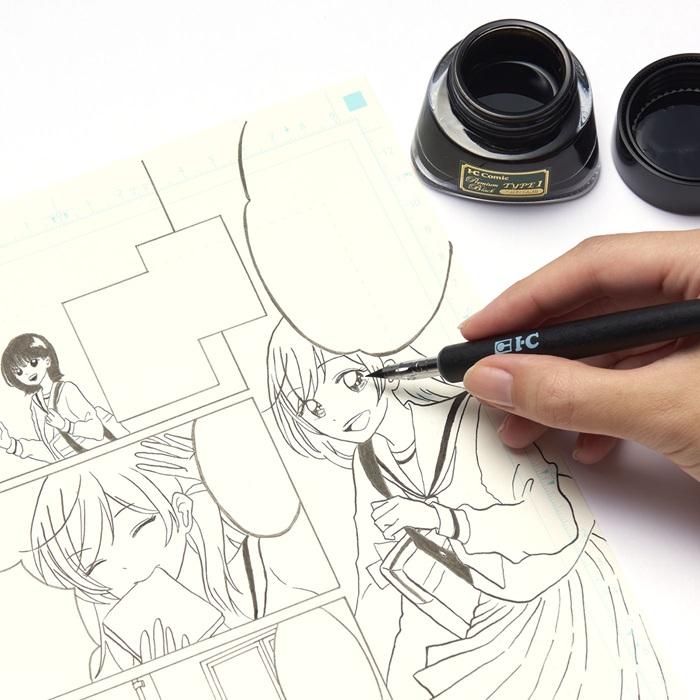 アイシー プレミアムブラック TYPE1 20cc つけペン用 漫画インク 高級