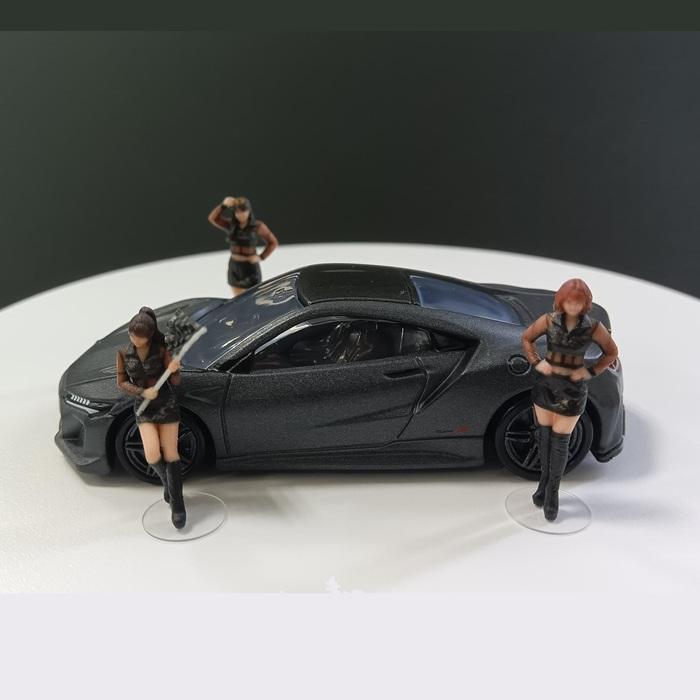 takeda タケダ 3D フィギュア 1/64 3体セット 人形 レースアンバサダー ミニカー用 高精細3Dプリント ミニチュア モデル Race Ambassador ジオラマ |  | 12
