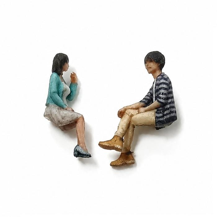 ジオラマ人形 1/100 フィギュア 座る人 18体セット 55-0360 人形 3Dフィギュア 人物 1/100スケール 人物模型 建築模型 ジオラマ 情景模型 情景フィギュア | タケダ | 05
