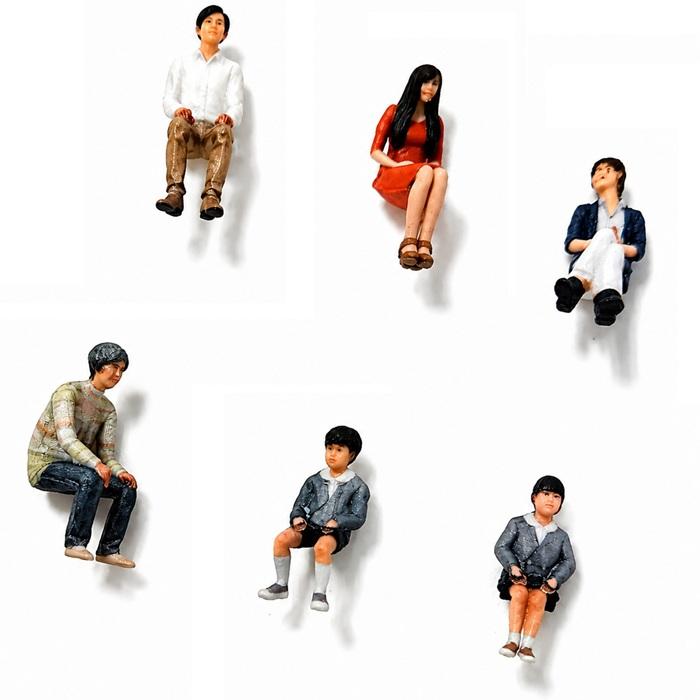 ジオラマ人形 3Dカラー 1/64 座る人 10体セット 55-0380 ジオラマ人形 3Dフィギュア フルカラー人物 1/64スケール ミニカー ジオラマ ミニチュア 塗装不要 | タケダ | 04