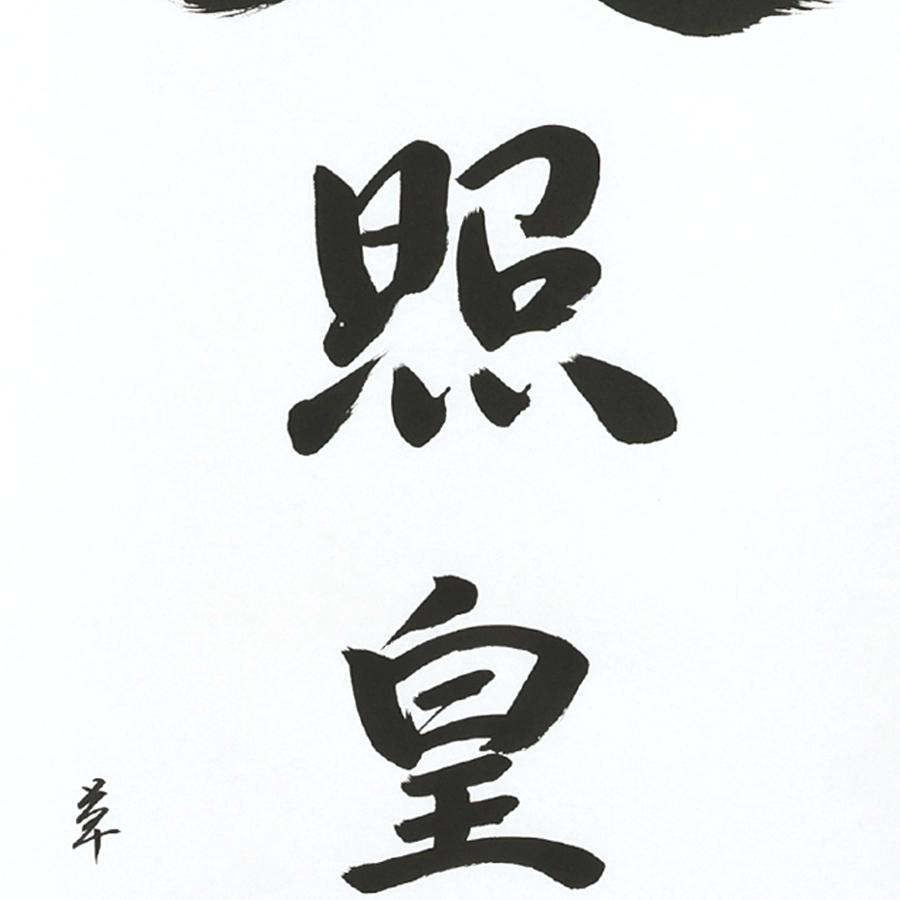 掛け軸 掛軸 天照皇大神 尺五立 190×54cm 中村草遊 桐箱付 和室表装 床の間 収納 木 箱 モダン 茶道 道具 掛け 掛けるの画像