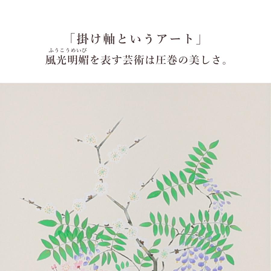 掛け軸 掛軸 「十二ヶ月誕生花」 河村蘇水 尺五立 サイズ：190×54.5cm 掛け軸 掛軸 年中掛け 常 和室 おしゃれ 日本画 表装 床の間 収納_3