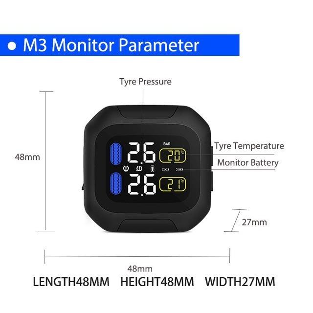 エアゲージ オートバイ M3 防水 タイヤ空気圧監視システム : hs-m