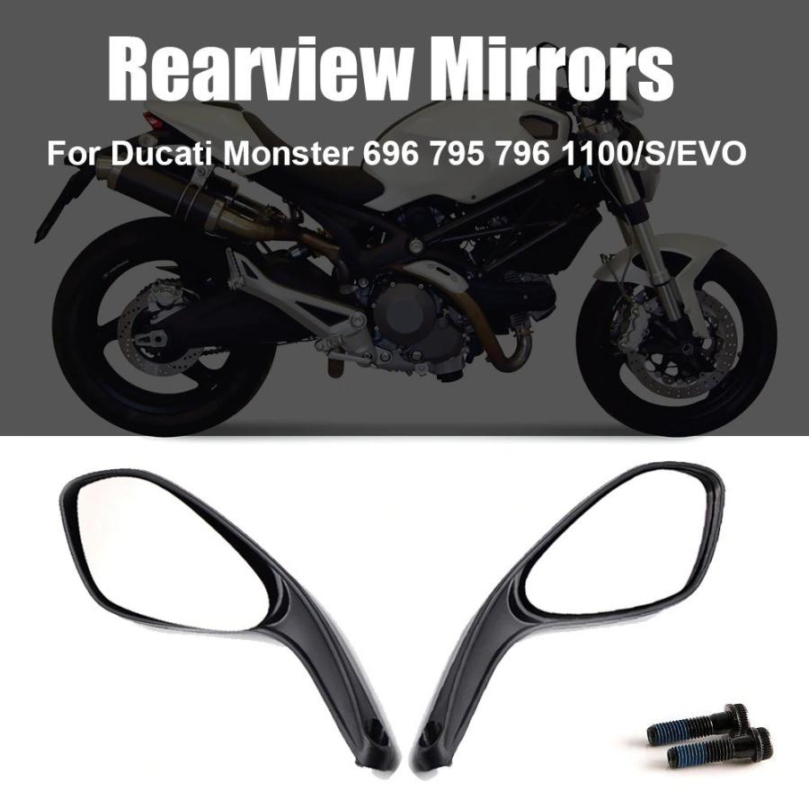 在庫一掃 ミラー バイク リアビューミラー ドゥカティモンスター 659 696 796 1100 S Evo 08 09 10 11 12 13 14 15 送料無料 Esiba Tg