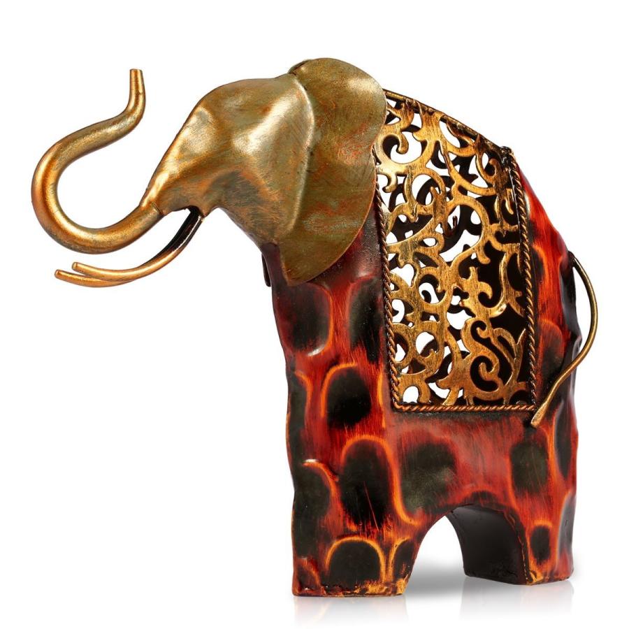 彫刻　金属　置き物　インテリア オブジェ、置き物 象 彫られた鉄 芸術 金属 動物 彫刻 手工芸品