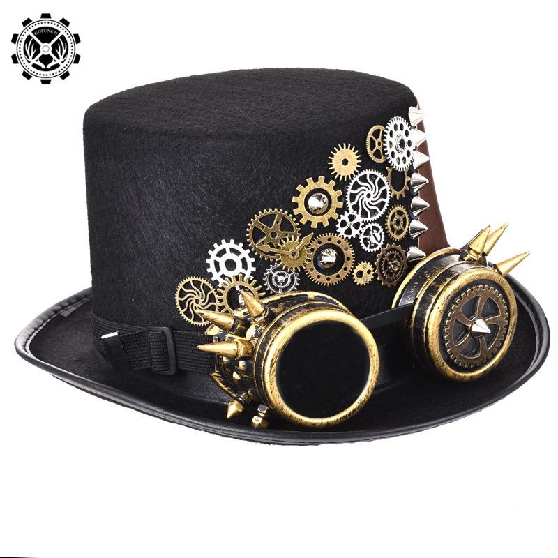 帽子 スチームパンク ハット ゴシック ゴーグル ステージ マジックショー コスプレ 小道具 衣装｜sozu-store｜02