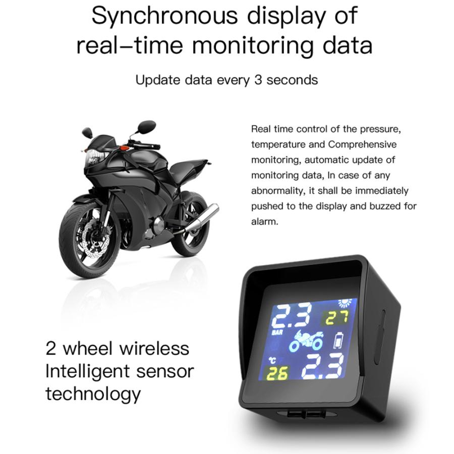 空気圧 バイク オートバイ TPMS タイヤ 監視 システム USB ソーラーパワー デジタル カー アラーム|sozu-store|03