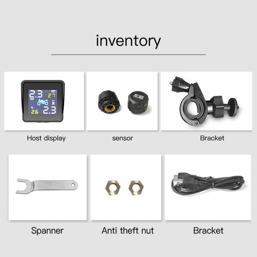 空気圧 バイク オートバイ TPMS タイヤ 監視 システム USB ソーラーパワー デジタル カー アラーム|sozu-store|06