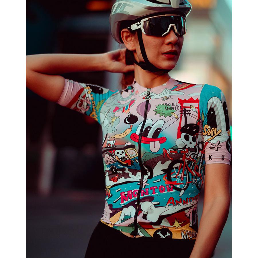 Monton［モントン］半袖サイクルジャージ［自転車用/メンズ］Skull Thailand タイランド 男性用の画像