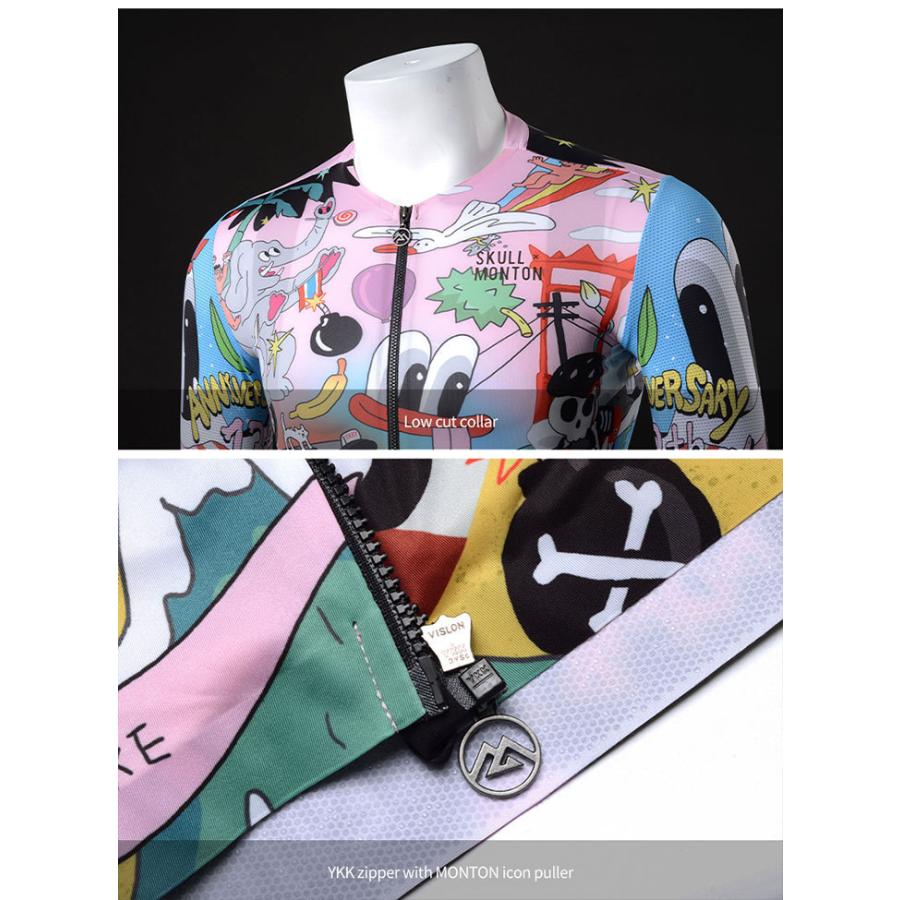Monton［モントン］半袖サイクルジャージ［自転車用/メンズ］Skull Thailand タイランド 男性用の画像