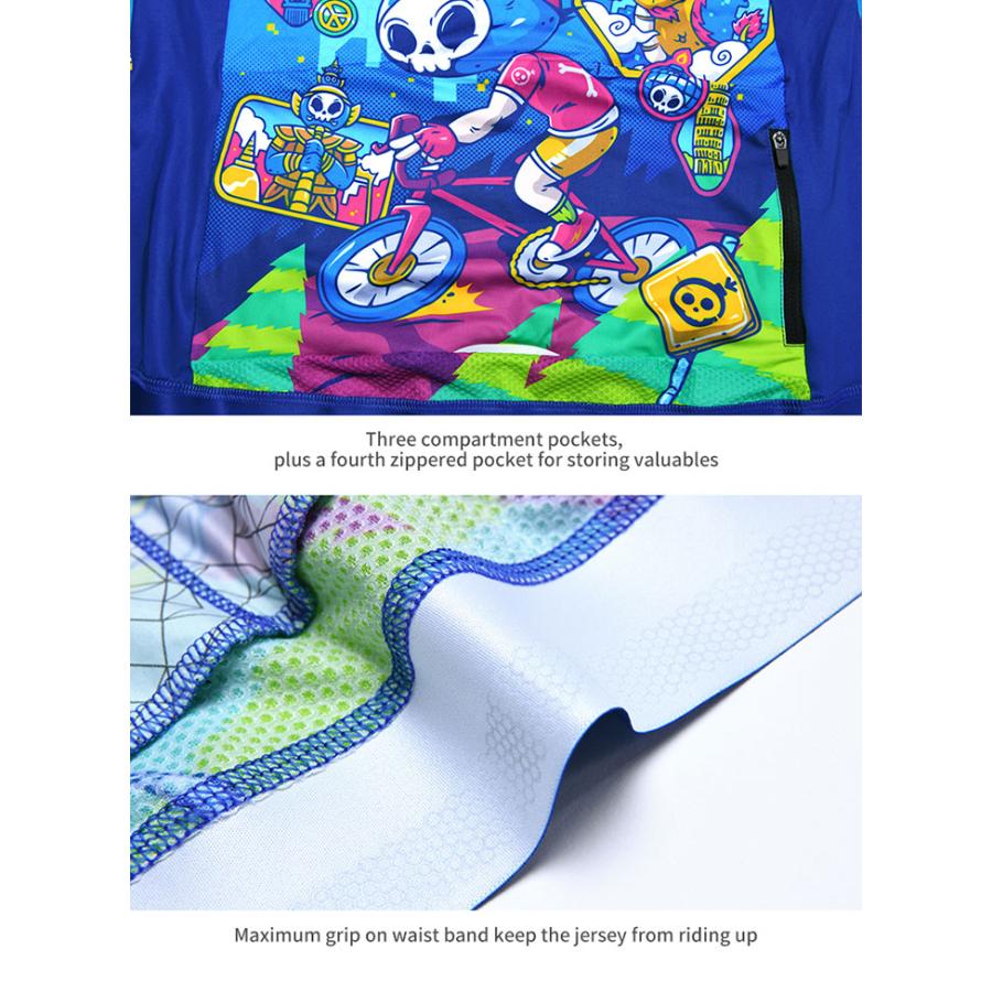 Monton［モントン］女性用半袖サイクルジャージ［自転車用/レディース］Skull Monton 14th Anniversary ショートスリーブの画像