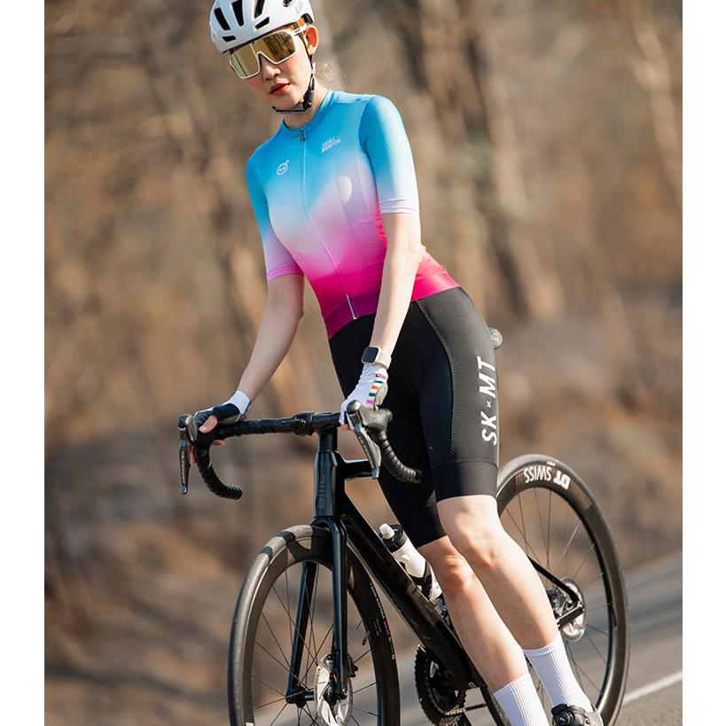 Monton［モントン］女性用半袖サイクルジャージ［自転車用/レディース］Skull Monton NorthernLights オーロラ ショートスリーブの画像
