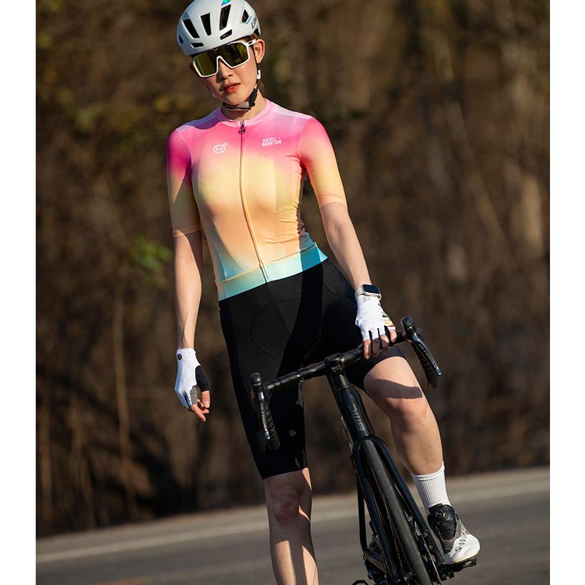 Monton［モントン］女性用半袖サイクルジャージ［自転車用/レディース］Skull Monton NorthernLights オーロラ ショートスリーブの画像