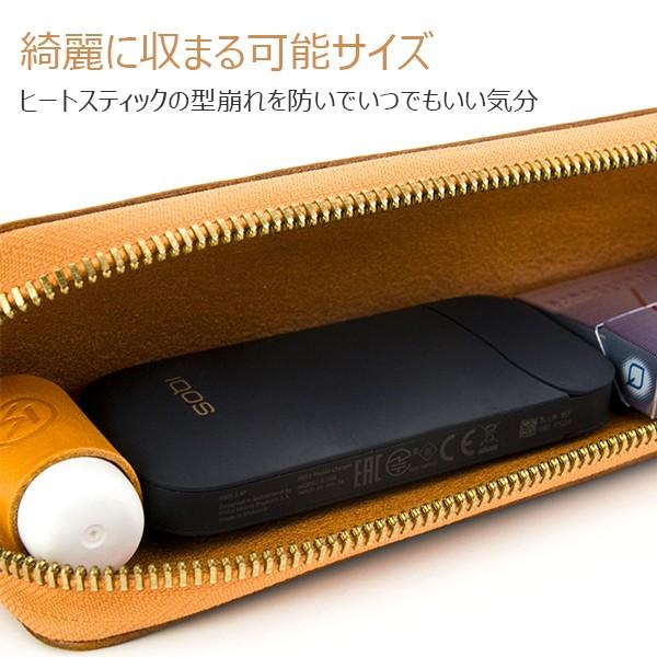 ケース アイコス グロー 革 レザー 本革 おしゃれ 収納可能 iQos case 厚 シンプル　キャメル ブラック ナチュラル ファスナー開閉式 喫煙ガジェットケース｜sp-plus｜12