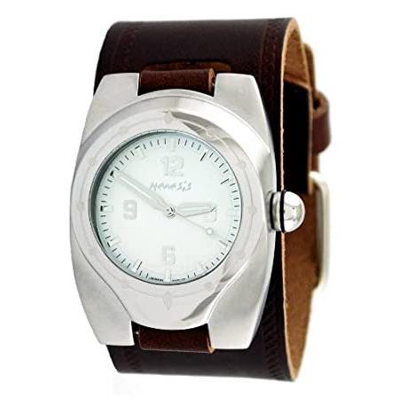 素晴らしい品質 特別価格ネメシス# Watch好評販売中 Band bhst015sメンズブラウンWideレザーCuff 腕時計