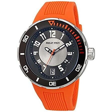 品質は非常に良い 特別価格【日本未発売】PhiLip Stein(フィリップスタイン) Men's 34-BRG-RO Extreme Orange Rubber Strap 好評販売中 腕時計