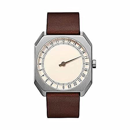 女性に人気！ - 17 Jo 特別価格slow スイス製 ダークブラウンのレザーバンド好評販売中 シルバー - 24時間腕時計 片手 腕時計