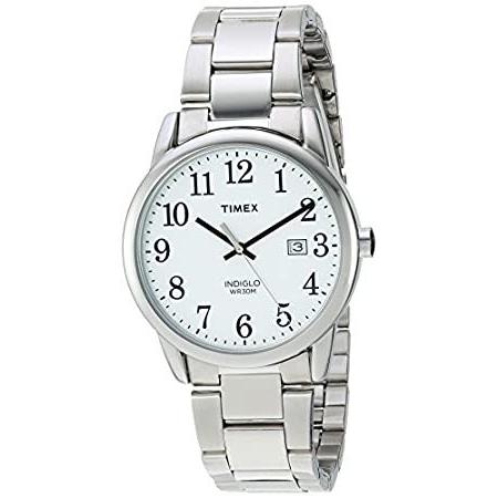 人気TOP 特別価格Timex (タイメックス) メンズ Easy Reader ステンレススチールブレスレット腕時計 Silver-Tone/White好評販売中 腕時計
