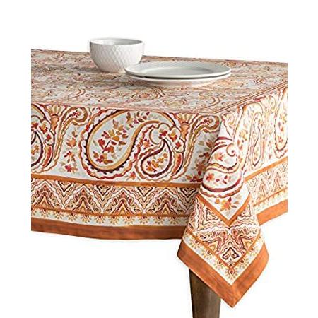 【メーカー包装済】 特別価格(150cm x 150cm) - Maison d' Hermine Harvest Paisley 100% Cotton Tablecloth 好評販売中 テーブルクロス