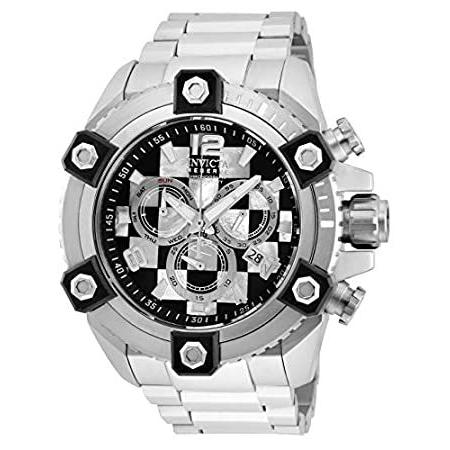 【人気商品】 特別価格Invicta Reserve Octane メンズ クォーツ 56mm ステンレススチールケース ホワイト ブラックダイヤル (モデル27776)好評販売中 腕時計