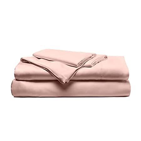 特別価格Cariloha リゾート バンブーシーツ 4点ベッドシーツセット - 豪華なサテン織り - 竹から作られたビスコース100% キング ピンク好評販売中 マットレスカバー