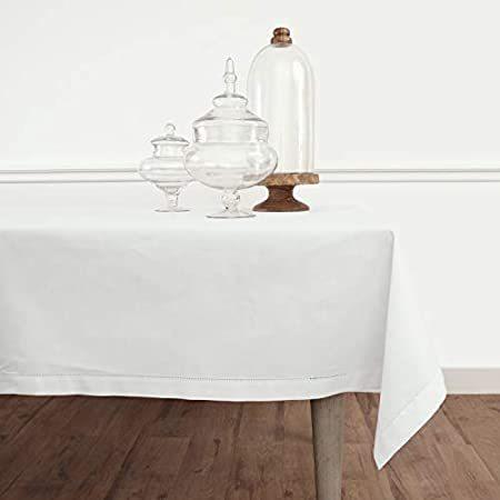 季節のおすすめ商品 特別価格Solino Home Fabr好評販売中 Natural Inch, 132 x 58 – Tablecloth Linen Cotton Hemstitch テーブルクロス